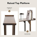 Entryway Table, 2 Tiers Freestanding Chinese Style Vintage Console Large - Image 9