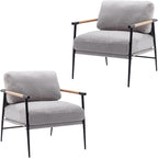 Ya-Home Mid-Century Accent Chair Set of 2, Soft Armchair Chenille Fabric Lounge by Ya-Home