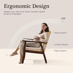 Bonzy Home Fabric Mid-Century Modern Accent Chair Set of 2, Upholstered Armchair - Image 4