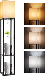 RUNTOP Floor Lamp with Shelves, Shelf Lamp with 3 Color Temperature LED Bulb by RUNTOP