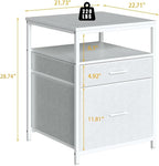 Herture Mini Fridge Stand with 3 Storage, Mini Fridge Cabinet, Beverage Fridge - Image 2