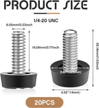 Hotop 1/4-20 UNC Thread Adjustable Furniture Levelers Screw in Galvanized Steel - Image 2
