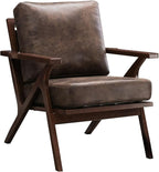Bonzy Home Accent Chairs for Living Room, PU Leather Mid Century Modern Wood - Image 5