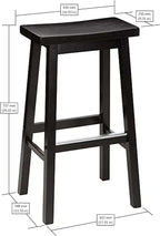 Amazon Basics Solid Wood Saddle-Seat Counter Height Bar Stools - Image 3