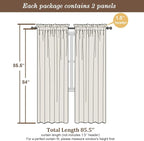 Chyhomenyc Semi Sheer Curtains 84 Inches Long 2 Panels Set, Light Filtering - Image 5