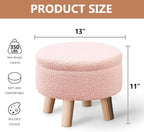 Wimarsbon Storage Ottoman, Modern Round Footrest - Image 3