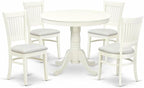 East West Furniture ANVA5-LWH-C 5 Piece Dining Room Table Set Includes a Round by EastWestFurniture