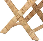 Baxton Studio Farica Modern Bohemian Natural Rattan and Mahogany Accent Bench - Image 6