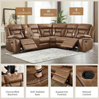 EBELLO Manual Reclining Sectional Sofa - Image 3