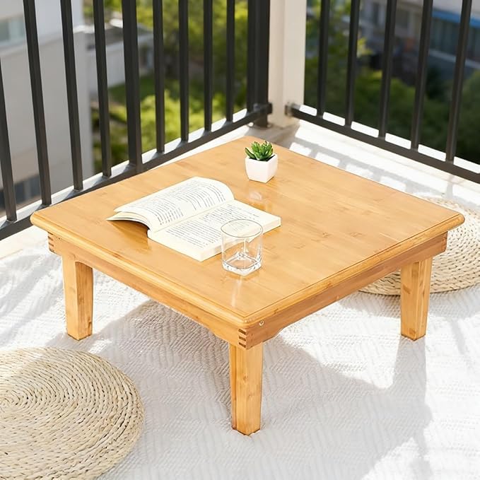 SH-tables Folding Bamboo Desk, Japanese-Style Square Table, Various Sizes - Image 3