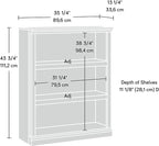 Sauder Miscellaneous Storage 3-Shelf Bookcase/ Book shelf, Salt Oak finish - Image 3
