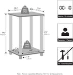 Furinno Simplistic Night Stand Set of 2, 2-Tier Small Nightstand - Image 3