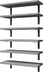 WOPITUES Wood Floating Shelves Set of 6, Shelves by WOPITUESOfficial