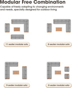 Aluminum Outdoor Patio Furniture Set, 11 Seats Patio Conversation Sets - Image 5