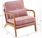 Bonnlo Pink Accent Chairs Set of 2, Upholstered Mid Century Modern Lounge - Image 2