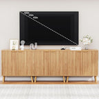 Fluted Storage Cabinet, Buffet Cabinet Sideboard, Modern Accent Cabinet Console - Image 5
