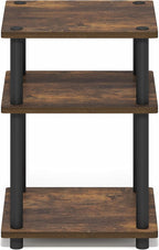 Furinno Turn-N-Tube Side Table, 3-Tier Square Modern End Table, Toolless Open - Image 7