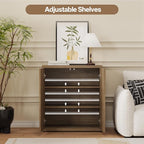 Fluted Sideboard Cabinet with Storage, Mid Century Modern Accent Cabinet - Image 3