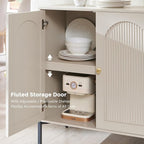 IFBUY Modern Sideboard Buffet Cabinet, 123.5" W Fluted Arched Buffet Cabinet - Image 5