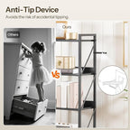 HOOBRO Bookshelf, 4-Tier Industrial Bookcase, Book Shelf Storage Organizer - Image 8