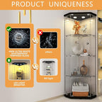 Beauty4U Glass Display Corner Cabinet - Image 3