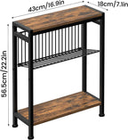 Small Side Table for Small Space, 3-Tier Narrow End Table - Image 3