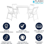 Flash Furniture Mindy Kids 5-Piece Folding Square Table and Chairs Set - Image 3