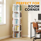 SpaceAid 5 Tier Rotating Bookshelf Tower, Spinning Bookcase Lazy Susan - Image 5