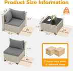 UDPATIO Outdoor Patio Furniture Set, 7-Piece PE Wicker Sectional Sofa - Image 7