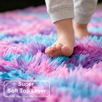Amdrebio Hot Pink Rainbow Round Circle Area Rug 5Ft - Image 4