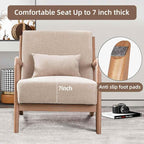 INZOY Mid-Century Modern Accent Chair Set of 2, Upholstered Living Room Chairs - Image 6