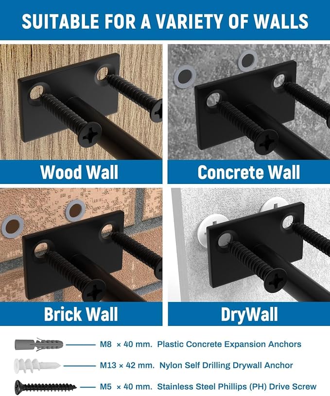 LEOPO 8-Pack 10 inch Floating Shelf Brackets, Hidden Shelf Bracket - Image 6