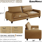 EASE MOOSE 70.6" Faux Leather Loveseat Sofa, Deep Seat Waterproof and - Image 2