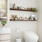 Floating Shelves for Wall, 48 inch Wood Floating Shelves Set of 2, Picture - Image 2