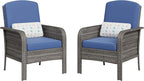 Garvee 2 Pieces Patio Furniture Set, Outdoor Wicker Chairs of 2, All Weather by Garvee