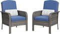 GarveeHome Outdoor Wicker Chairs Set of 2, All-Weather High Back Rattan Patio by GarveeHome