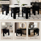 Modern Sherpa Dining Chairs Set of 8, Upholstered Barrel Chairs - Image 5