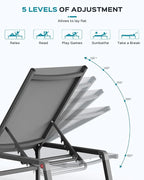 Patio Chaise Lounge Chair Set of 4, Foldable Lounge Chair - Image 7