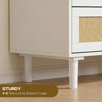 FUQARHY 6 Drawer Dresser Rattan Dresser Modern Chest - Image 6