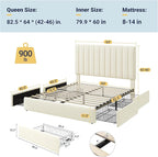 Allewie Queen Size Storage Bed Frame, Vertical Channel Tufted Adjustable - Image 2