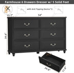 Joaxswe Farmhouse 6 Drawers Dresser - Image 2
