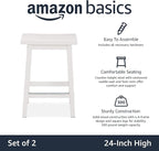 Amazon Basics Solid Wood Saddle-Seat Counter Height Bar Stools - Image 4