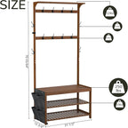 AMBIRD Hall Tree with bench and shoe storage, Entryway Bench with shoe storage - Image 2