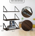 BAMEOS Floating Shelves Rustic Wood Wall Shelf, Small Bookshelf - Image 3