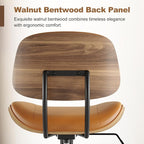 Armless Office Chair with Wheels, PU Leather Adjustable Height Desk Chair - Image 6