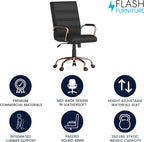 Flash Furniture Whitney Mid-Back Swivel LeatherSoft Desk Chair - Image 4