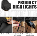 Outdoor Swivel Lounge Chair Cover 2 Pack, Waterproof Heavy Duty Outdoor Chair - Image 3