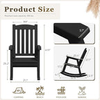 Greesum Set of 2 Outdoor Rocking Chair, 300lbs All-Weather Patio Rocker - Image 3