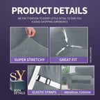 ZNSAYOTX Oversized Velvet Couch Cover 4 Piece Stretch Sofa Covers - Image 4