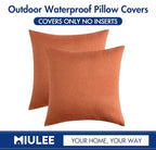 MIULEE Pack of 2 Decorative Outdoor Solid Waterproof Throw Pillow Covers Euro - Image 6